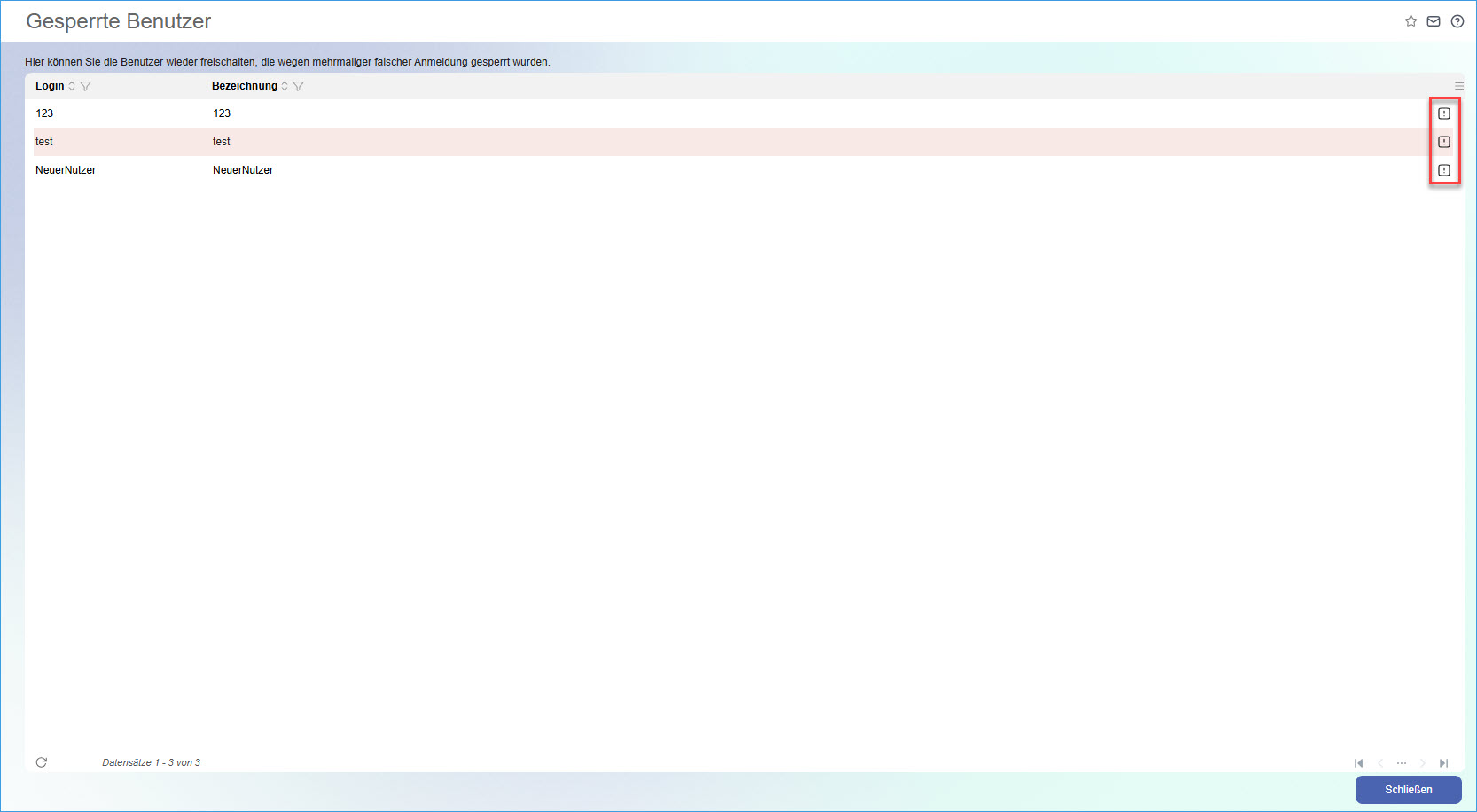 Gesperrte Benutzer 1