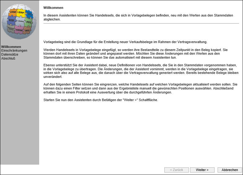 Handelssets aktualisieren 0