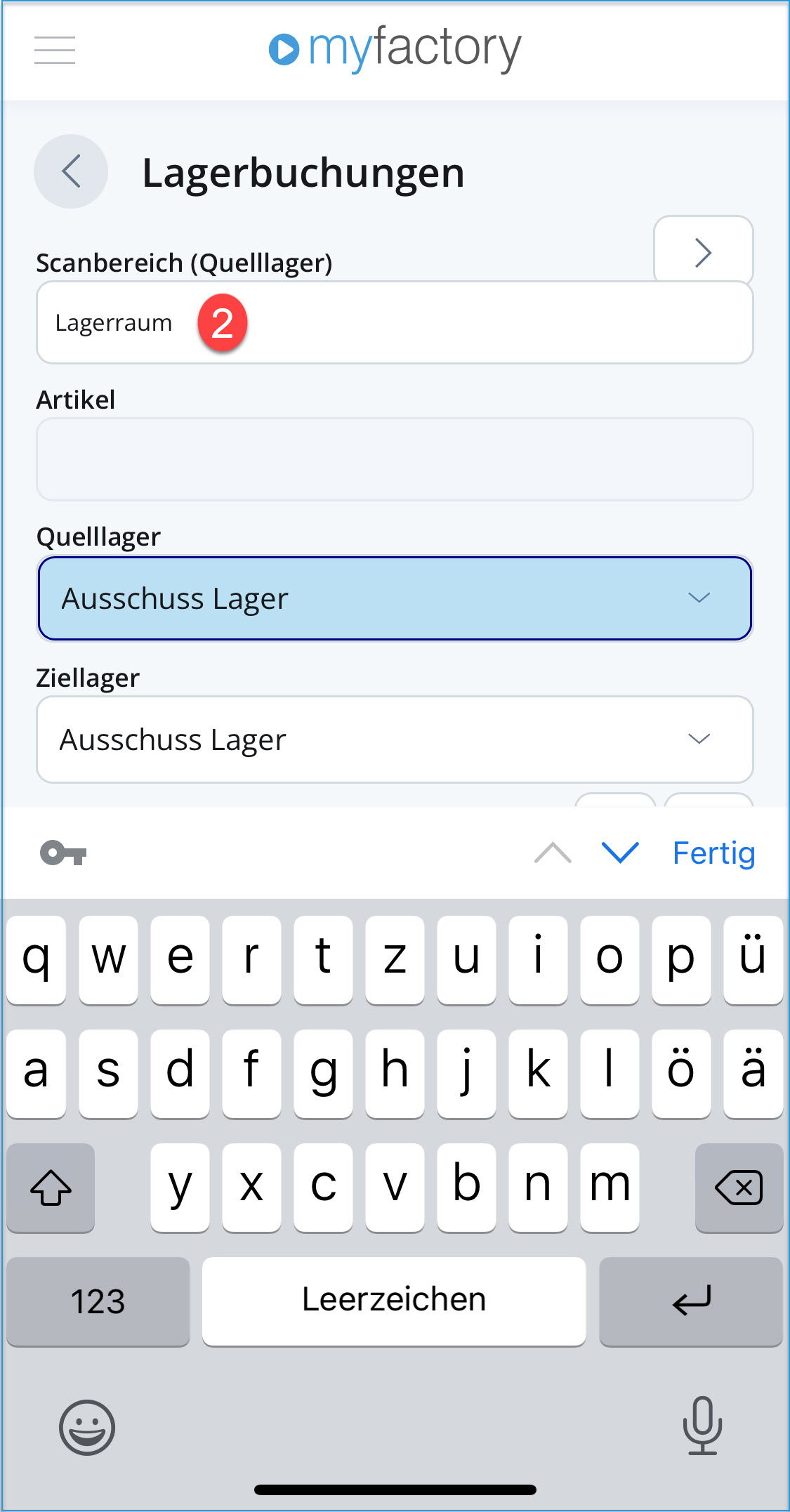 Entnahme interne Lagerumbuchung 1