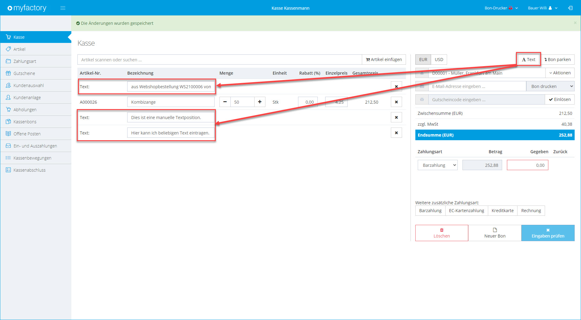 Myfactory.POS: Die Kasse nutzen 28
