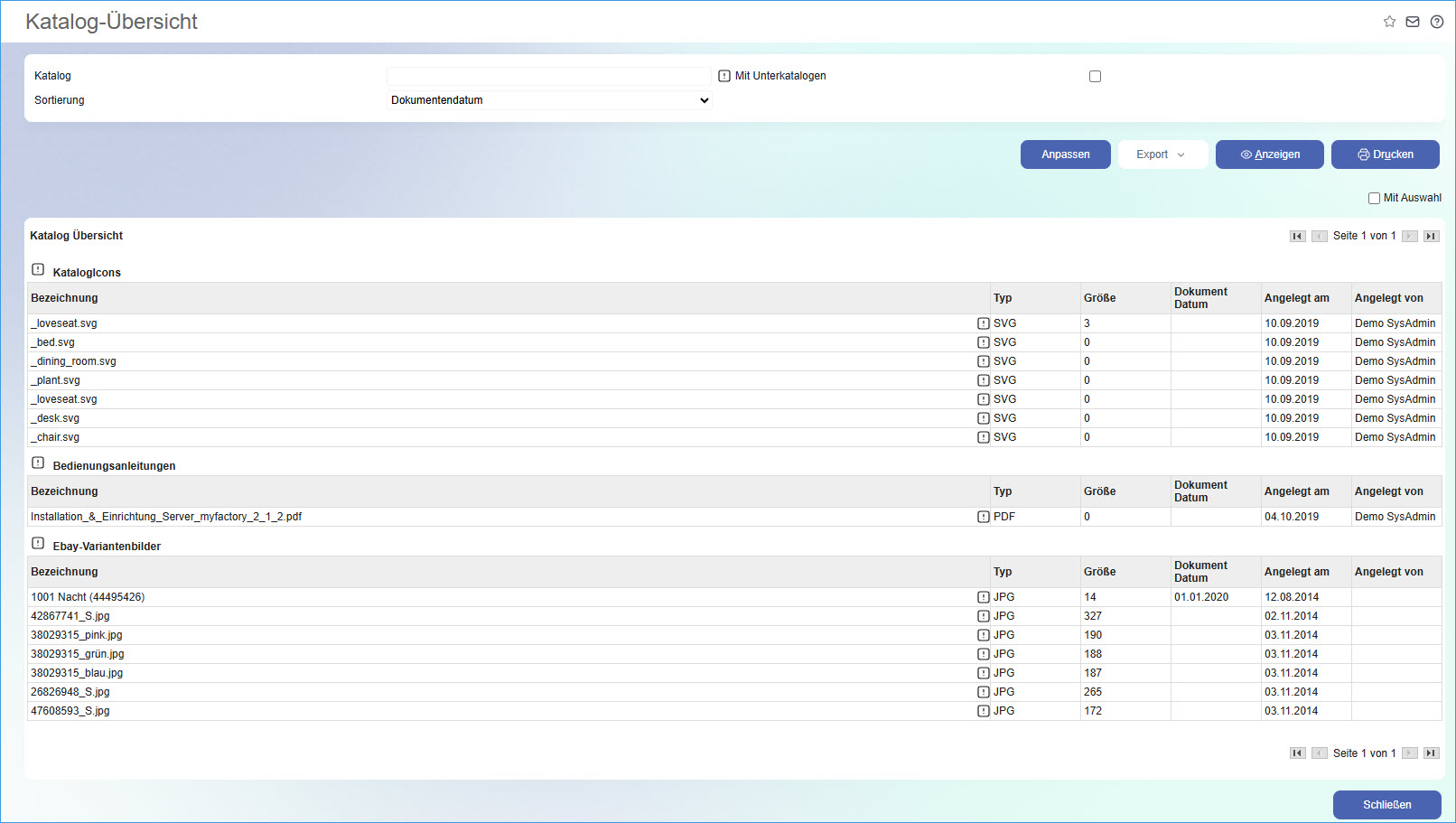 Katalog-Übersicht 0