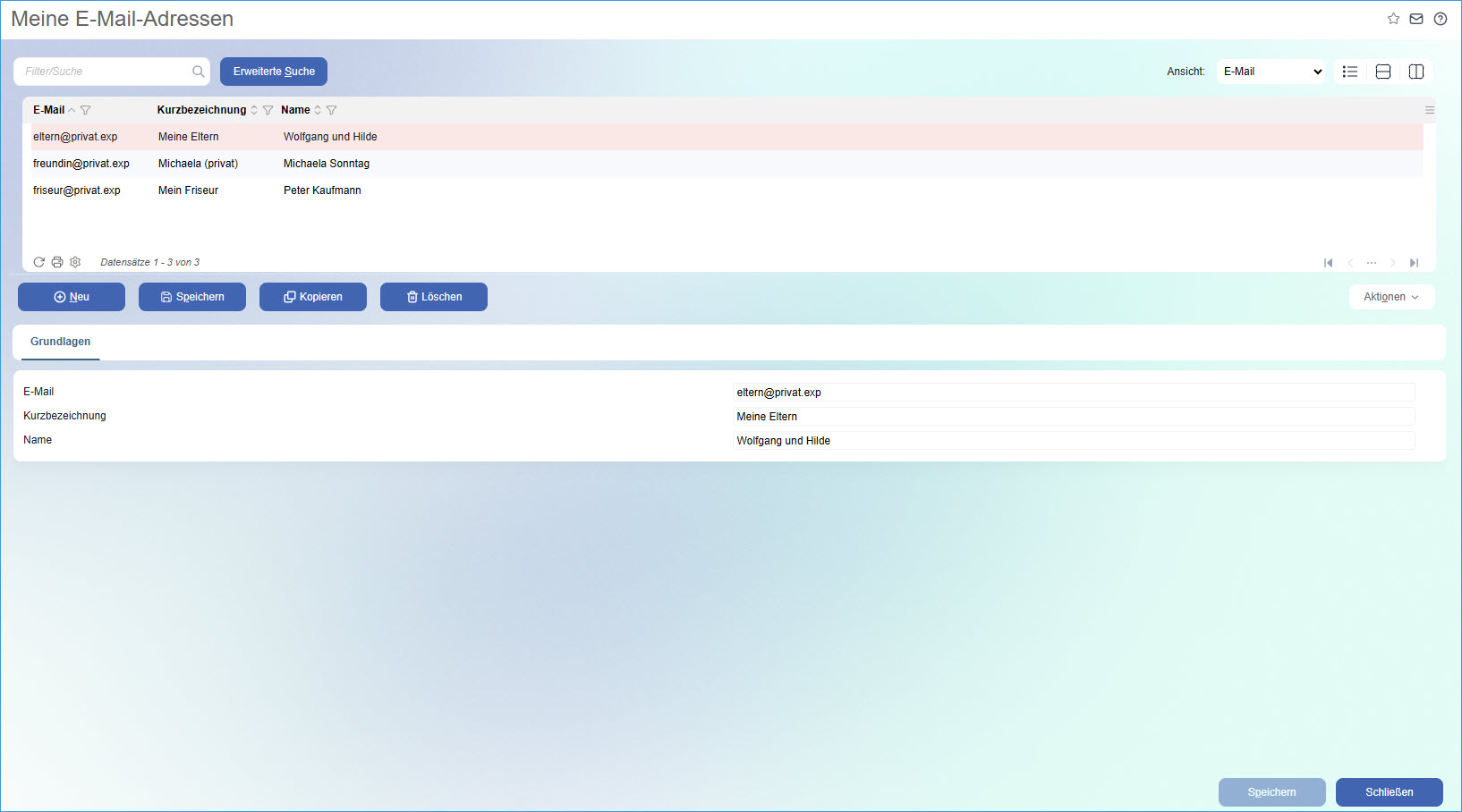 Meine E-Mail-Adressen 0