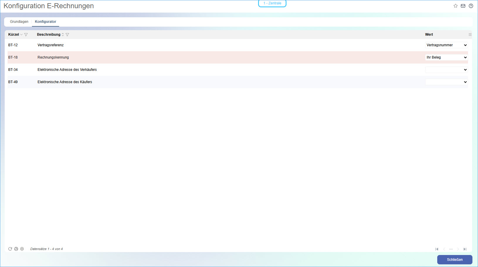Konfiguration E-Rechnungen 4