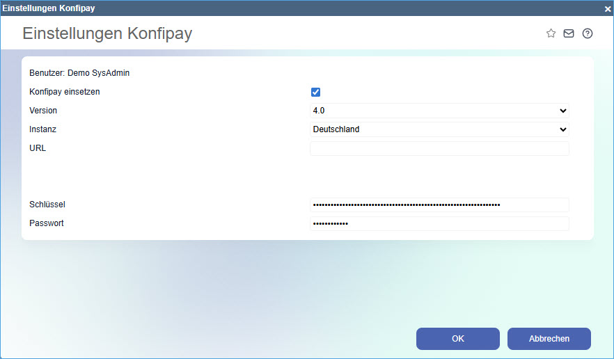 Konfiguration Konfipay 0