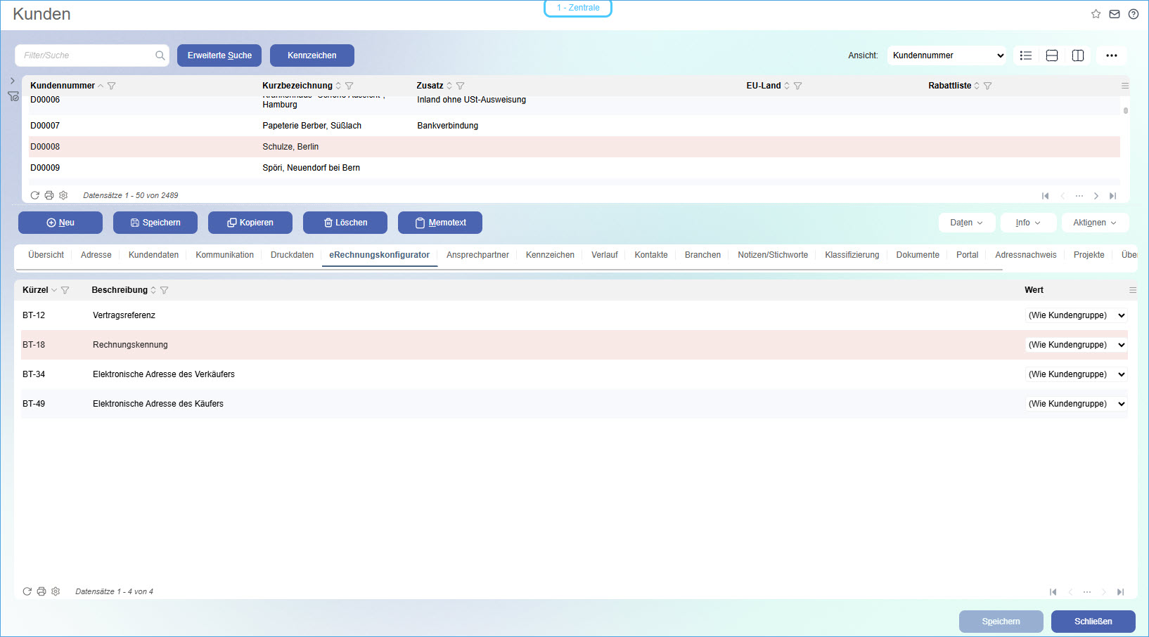 Register eRechnungskonfigurator 0