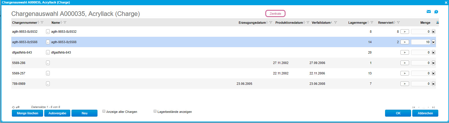 Reservierung für Adressen 3