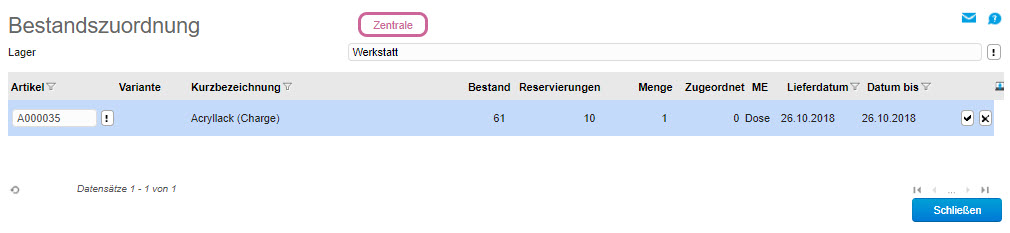 Reservierung für Adressen 2
