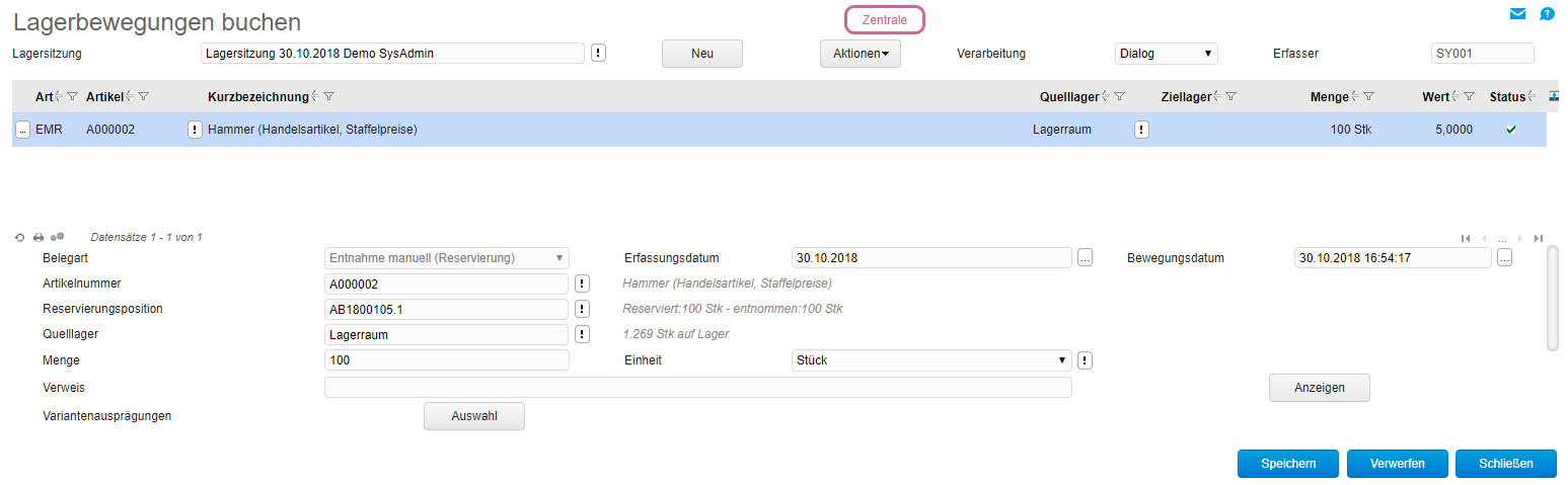 Reservierungsbuchungen 0