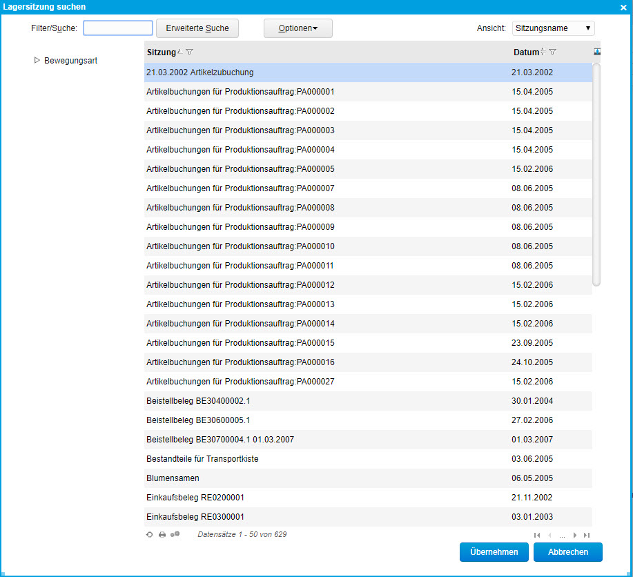 Lagerbewegungen buchen 7