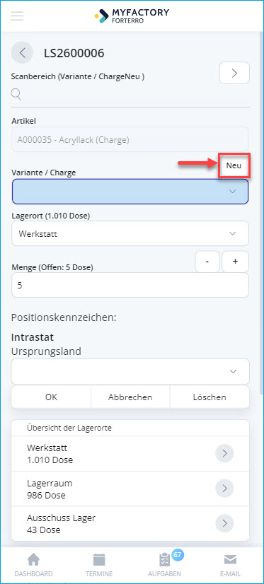 Kommissionierungsprozess mit Lieferschein 5