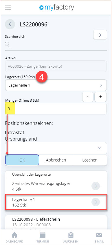 Kommissionierprozess mit Lieferschein 5