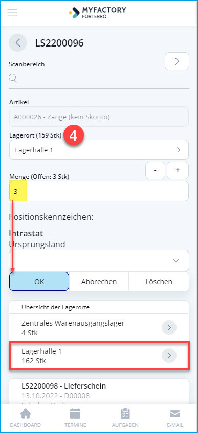 Kommissionierungsprozess mit Lieferschein 10