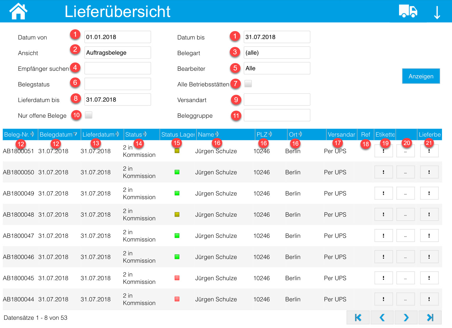 Kommissionierungsaufträge / Lieferübersicht 4