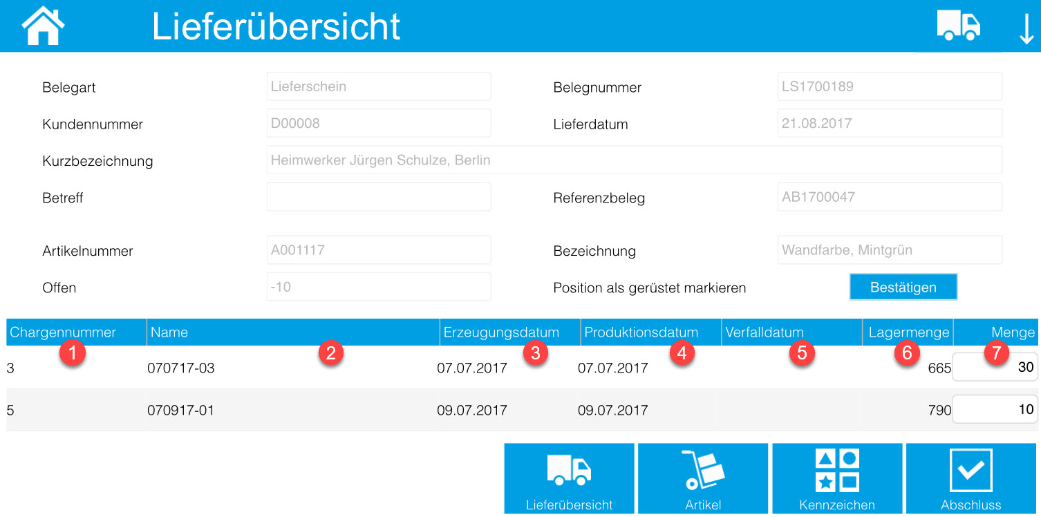 Kommissionierungsaufträge / Lieferübersicht 11