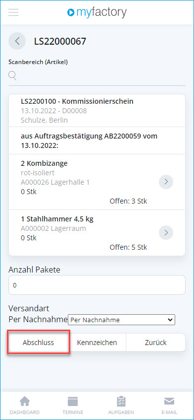 Kommissionierprozess mit Zwischenbeleg 4