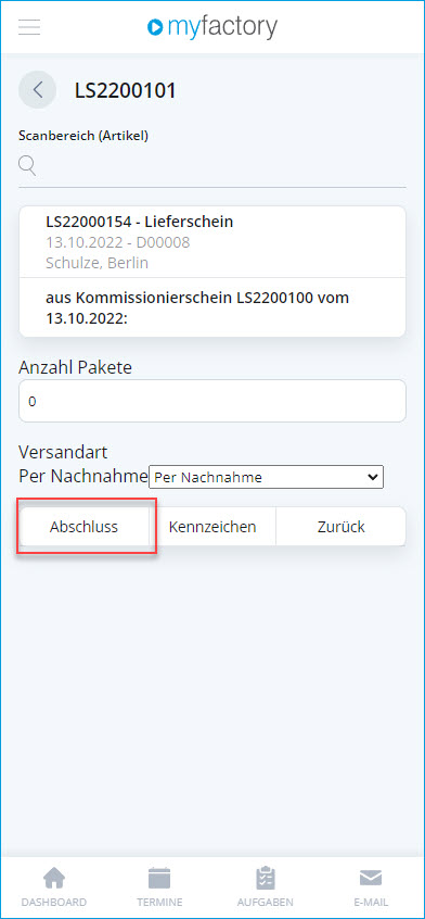 Kommissionierprozess mit Zwischenbeleg 6
