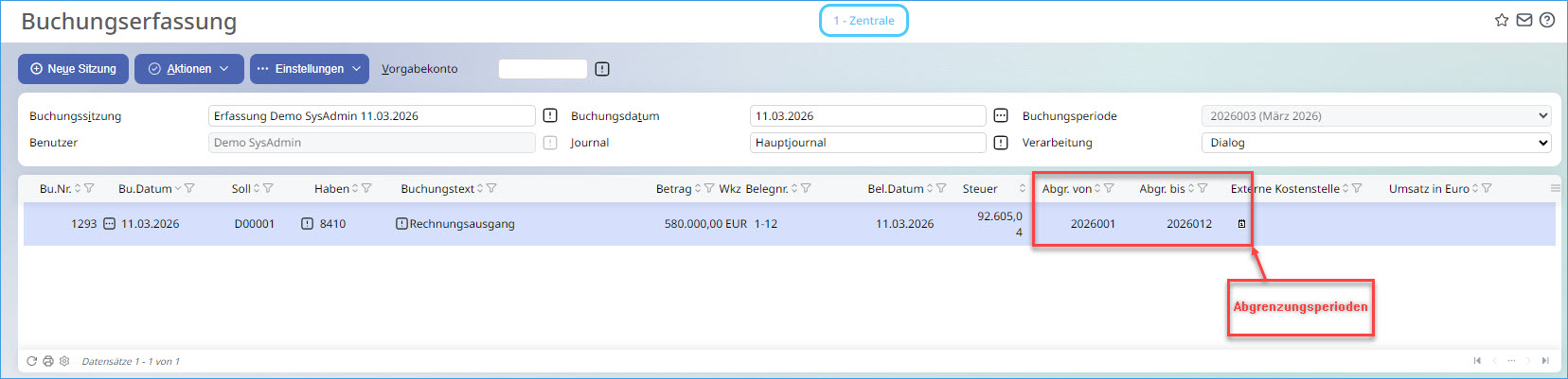 Die Buchungserfassung 26