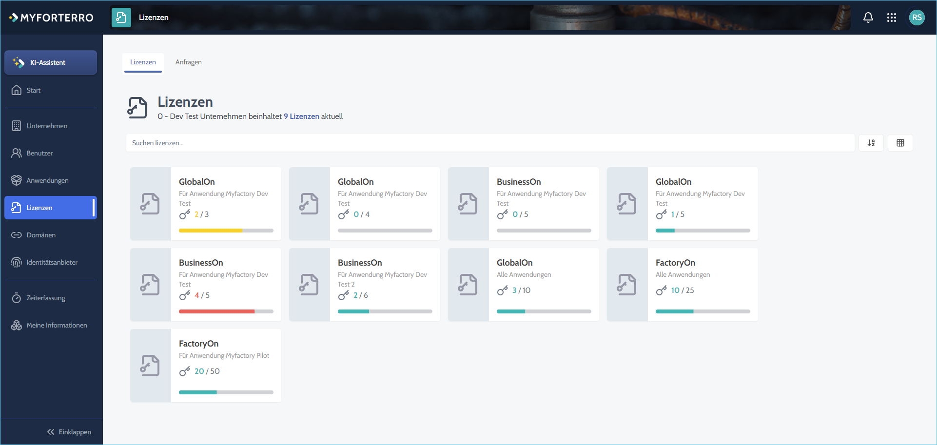 MyForterro-Grundlagen: So beantragen Sie Lizenzen in MyForterro  0