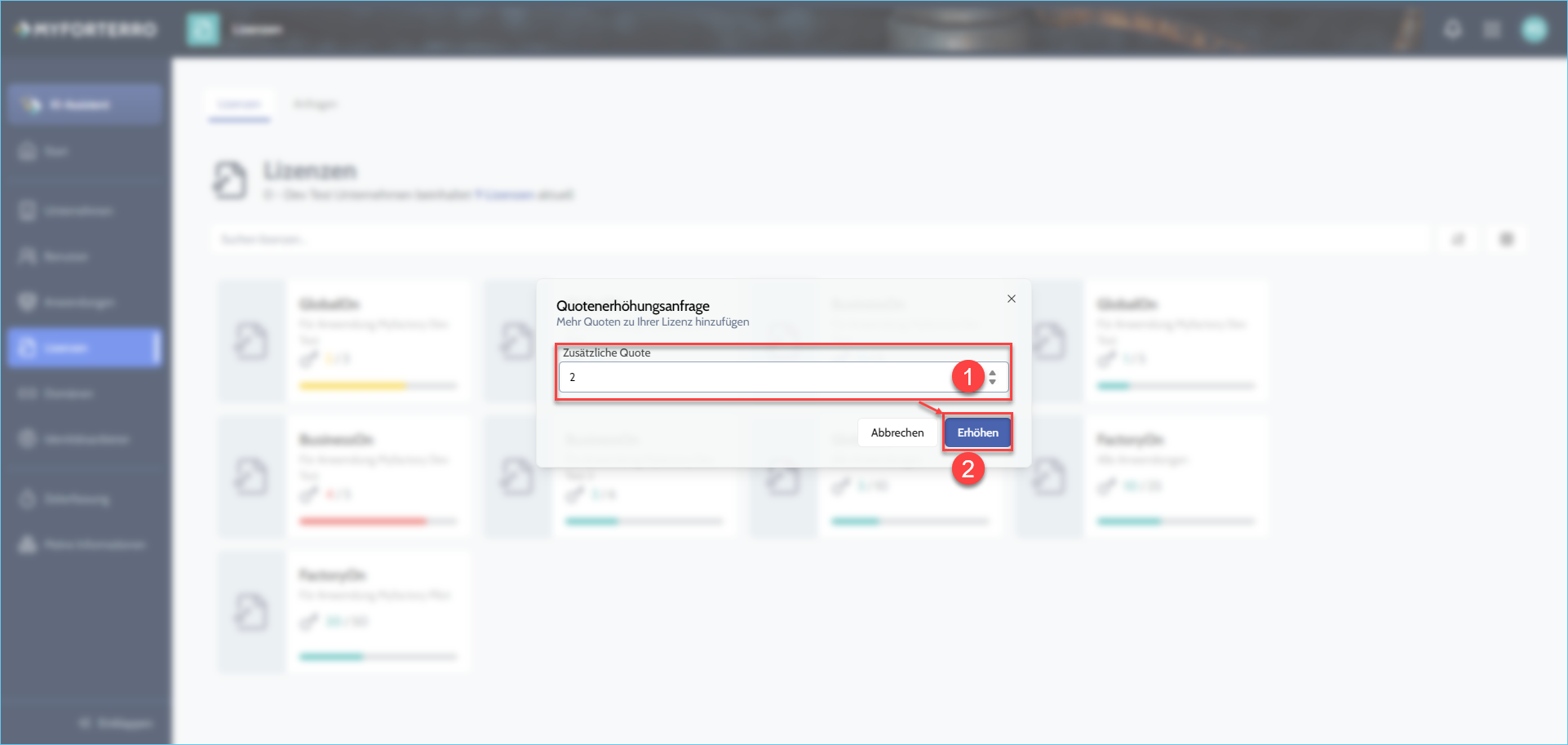 MyForterro-Grundlagen: So beantragen Sie Lizenzen in MyForterro  2