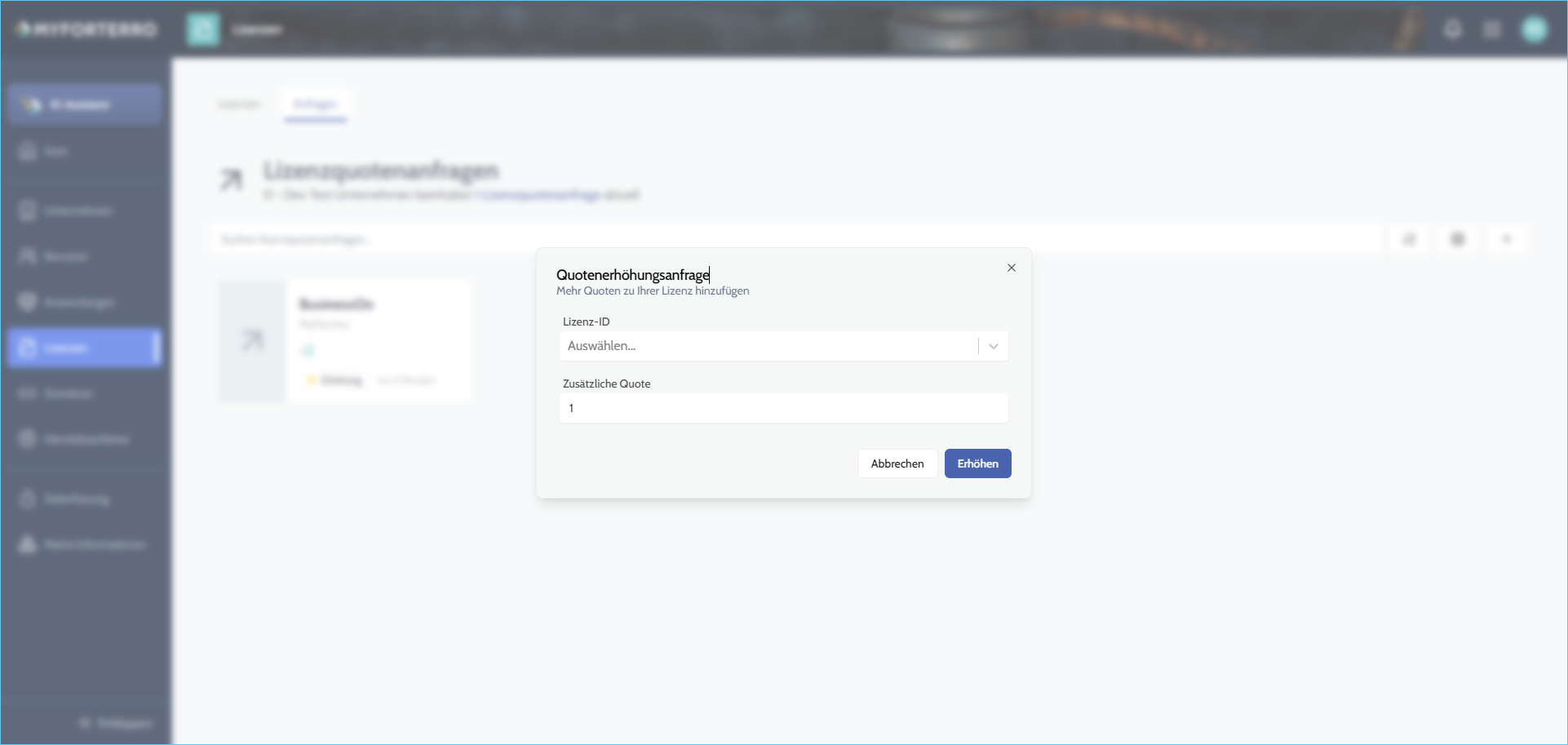 MyForterro-Grundlagen: So beantragen Sie Lizenzen in MyForterro  7