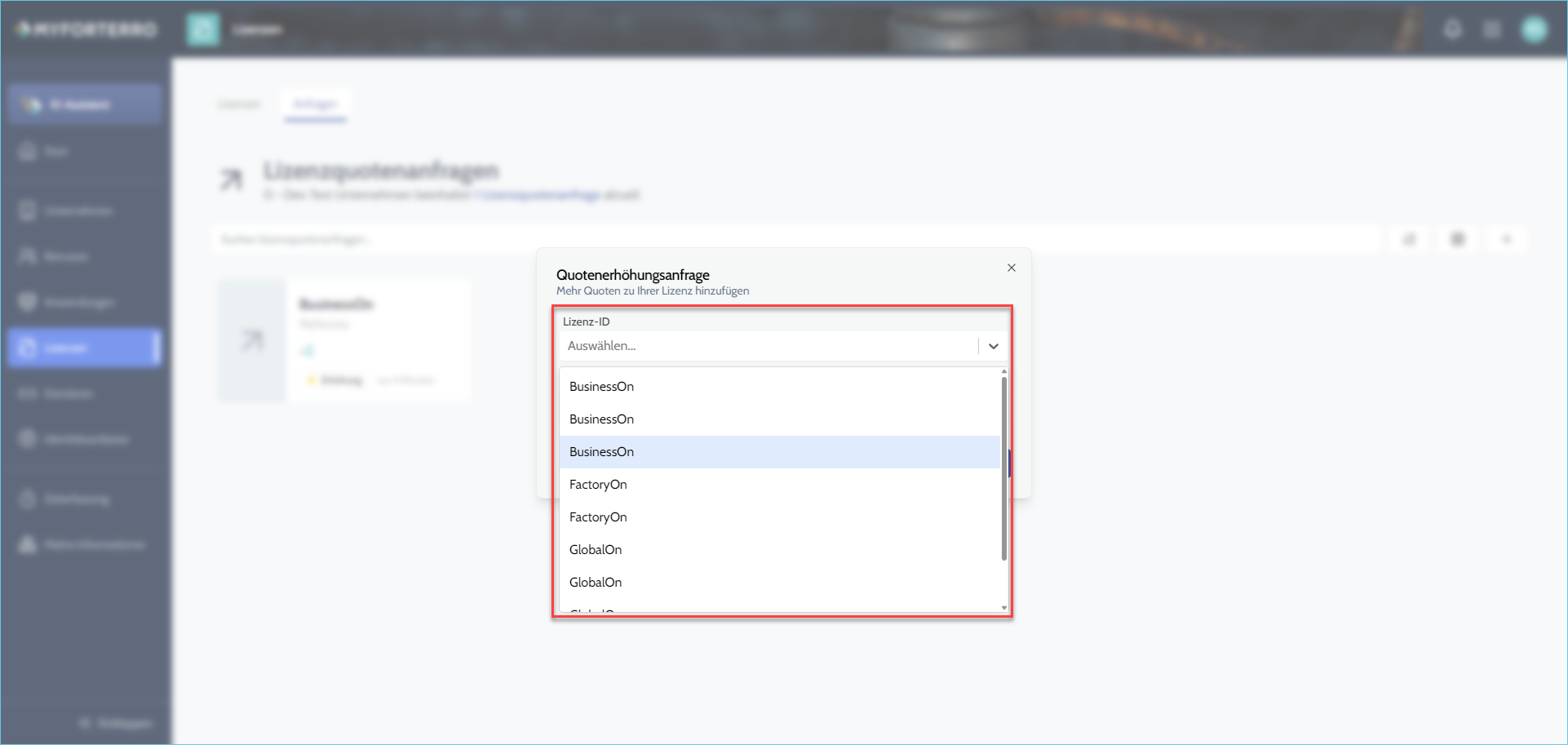 MyForterro-Grundlagen: So beantragen Sie Lizenzen in MyForterro  8