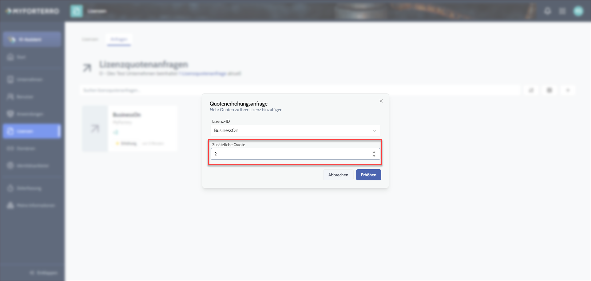 MyForterro-Grundlagen: So beantragen Sie Lizenzen in MyForterro  9
