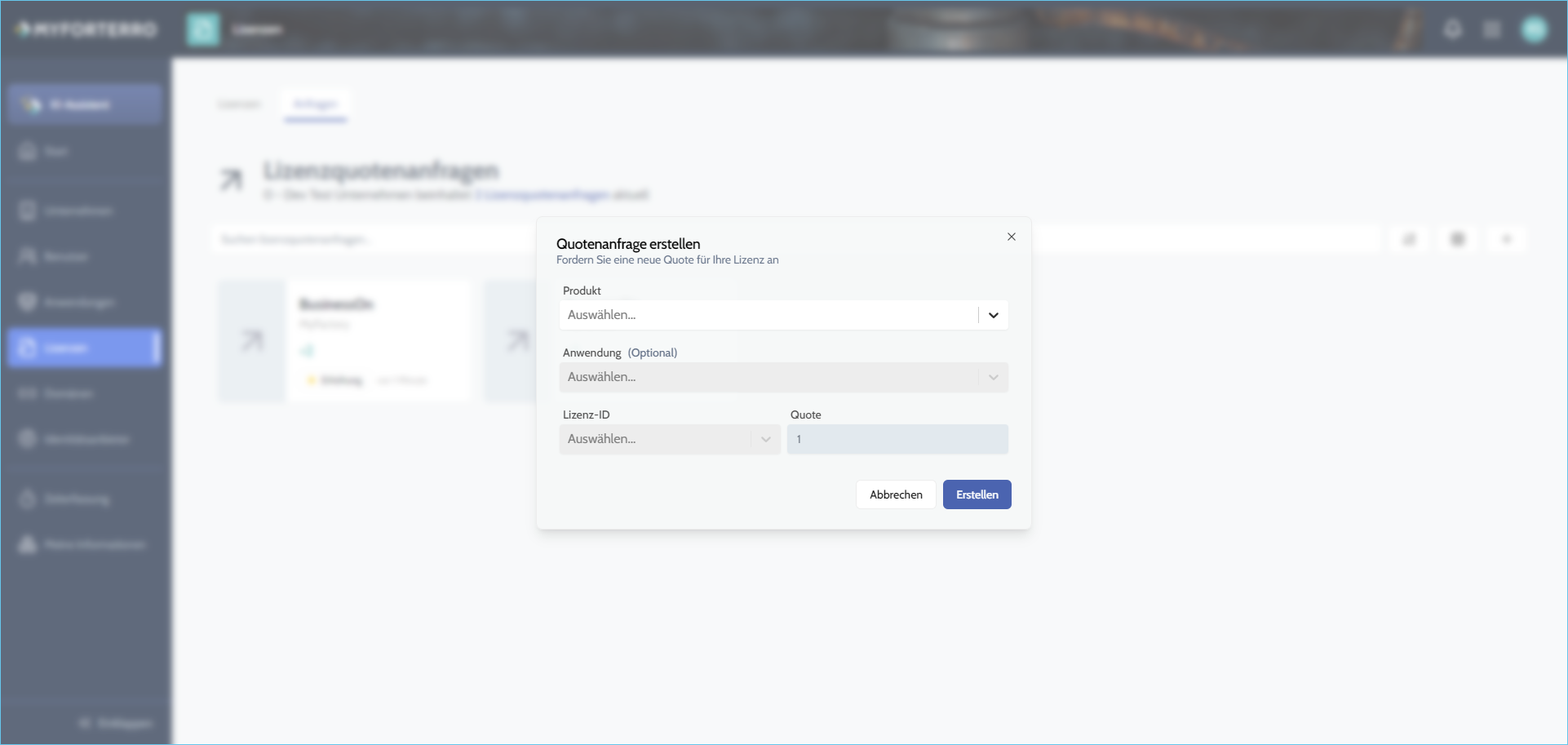 MyForterro-Grundlagen: So beantragen Sie Lizenzen in MyForterro  12