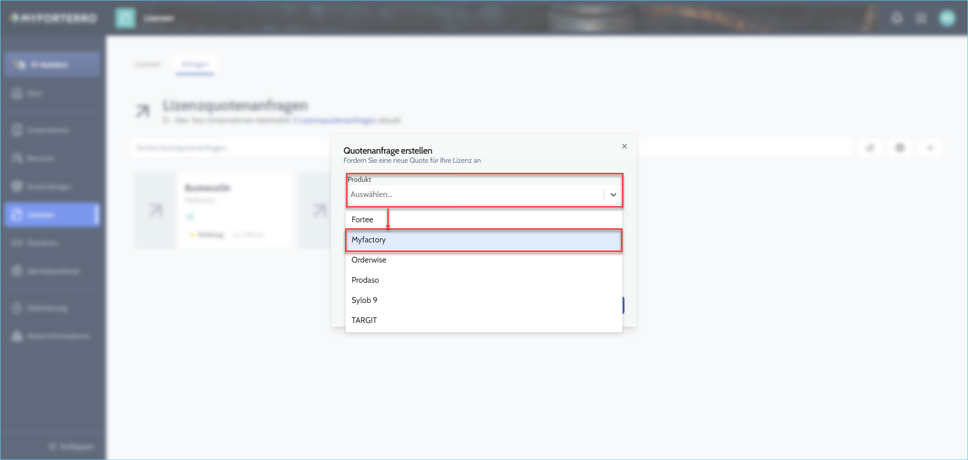 MyForterro-Grundlagen: So beantragen Sie Lizenzen in MyForterro  13