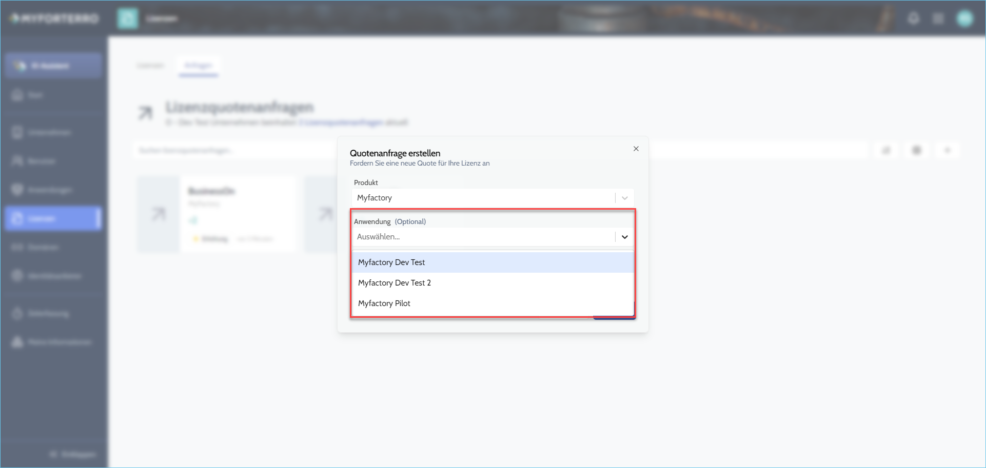 MyForterro-Grundlagen: So beantragen Sie Lizenzen in MyForterro  14