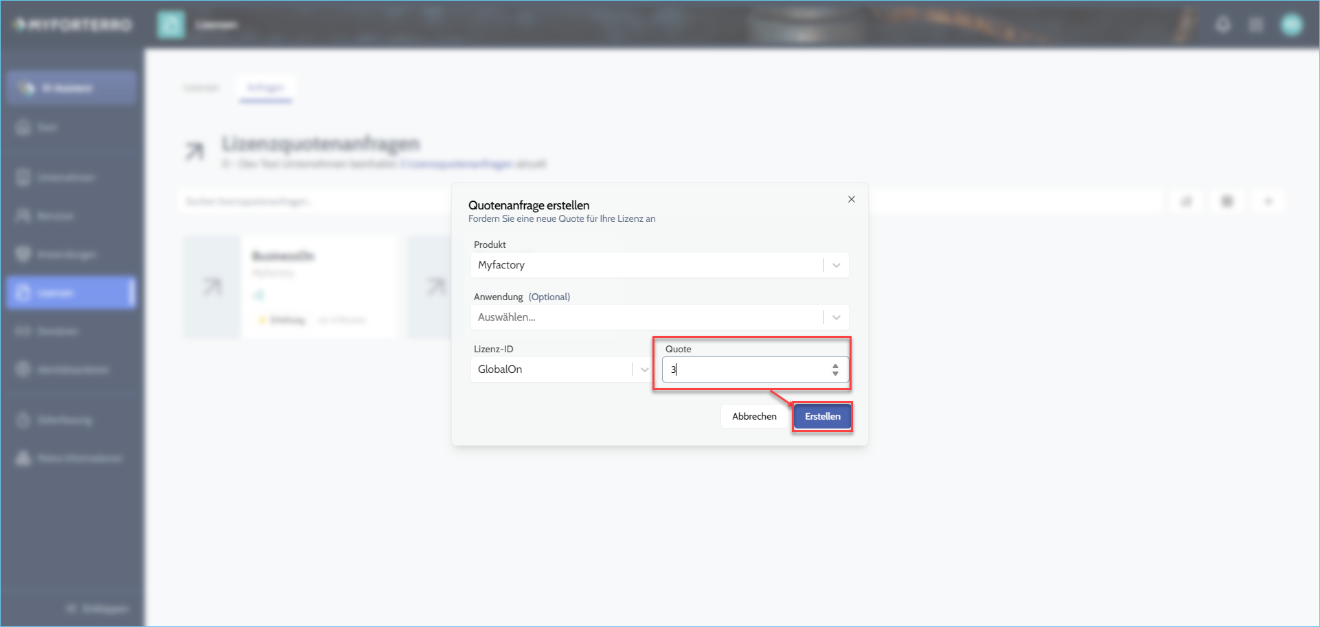 MyForterro-Grundlagen: So beantragen Sie Lizenzen in MyForterro  16