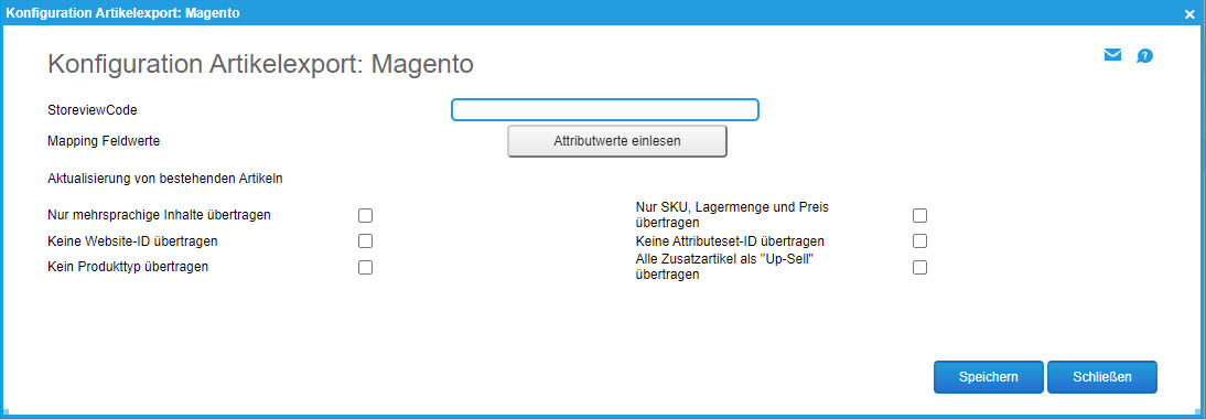 Magento-Schnittstelle 13