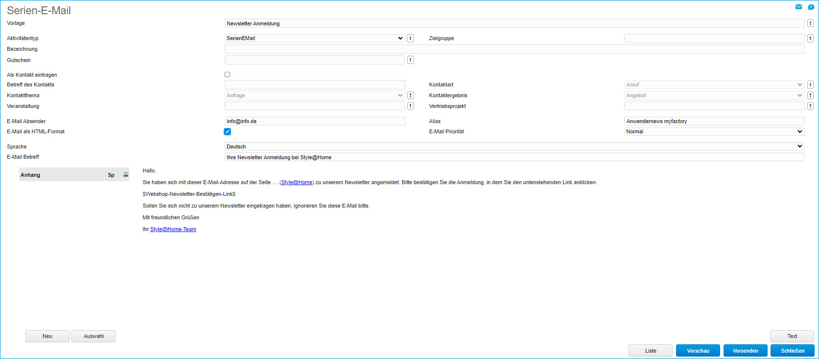 Serien-E-Mails 0