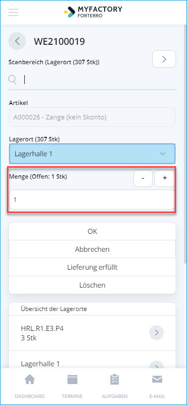 Wareneingänge 15