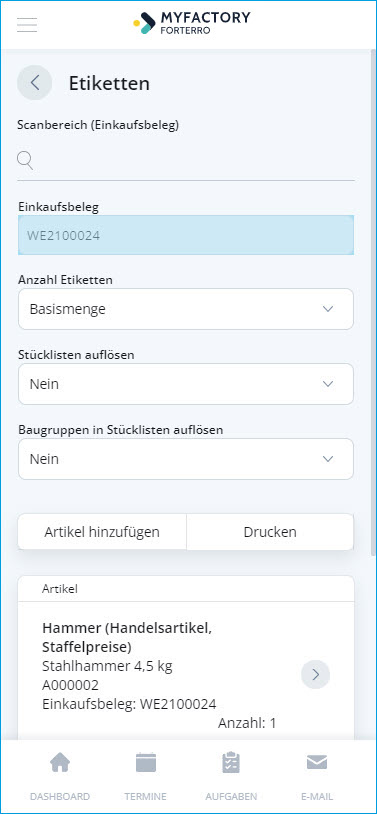 Wareneingänge 17