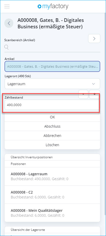 Konfiguration Schnellinventur 1