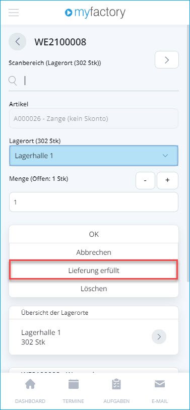 Konfiguration Wareneingänge 7