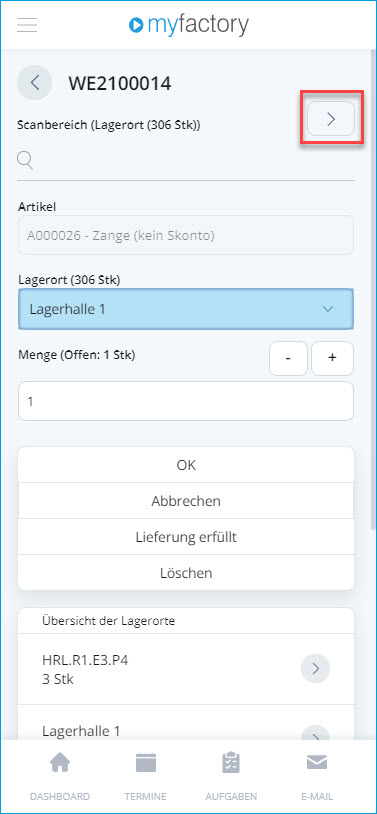 Wareneingänge 10