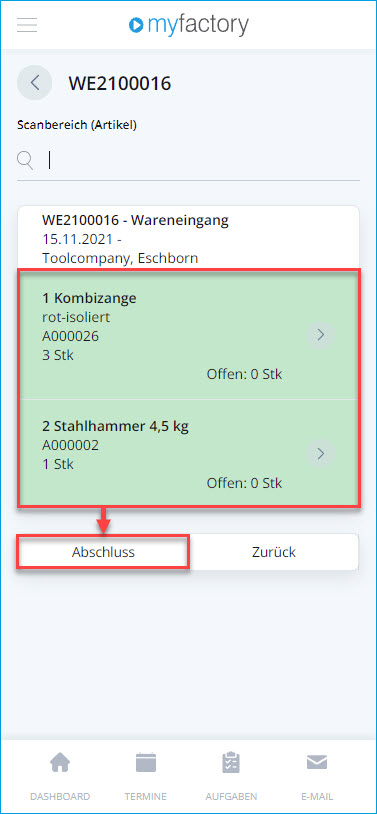 Wareneingänge 12