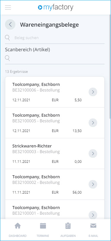 Wareneingänge 1