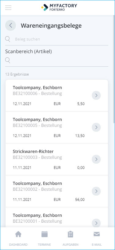 Wareneingänge 1