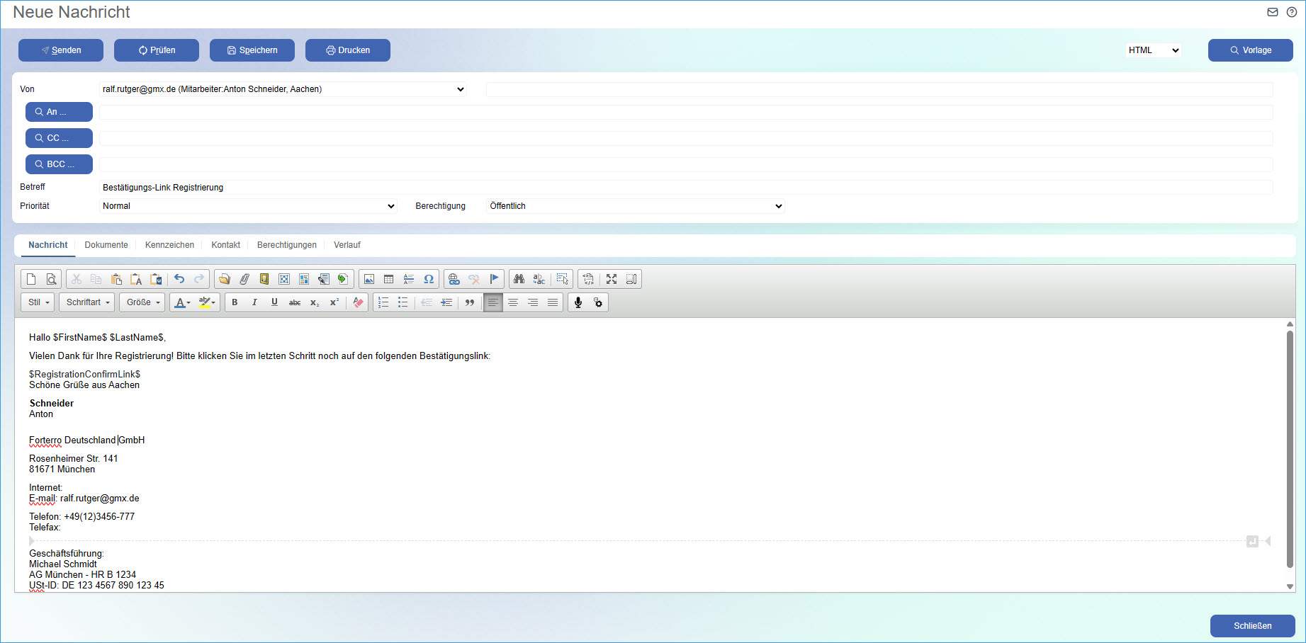 Nachrichten-Editor 0