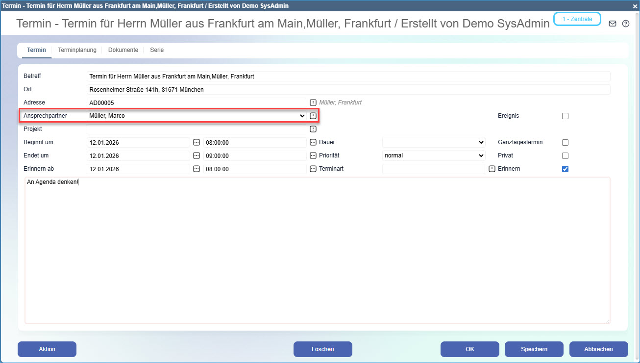 Neuen Termin anlegen 2
