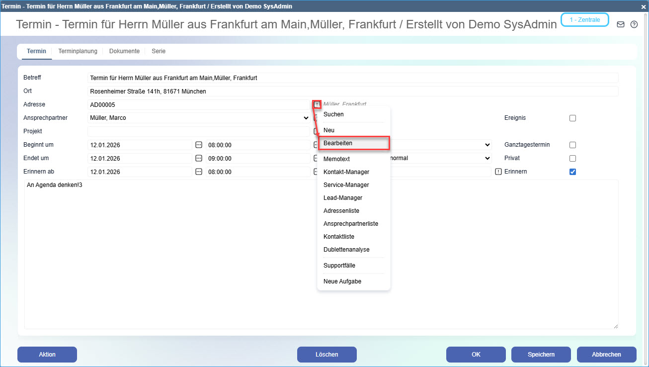 Neuen Termin anlegen 3