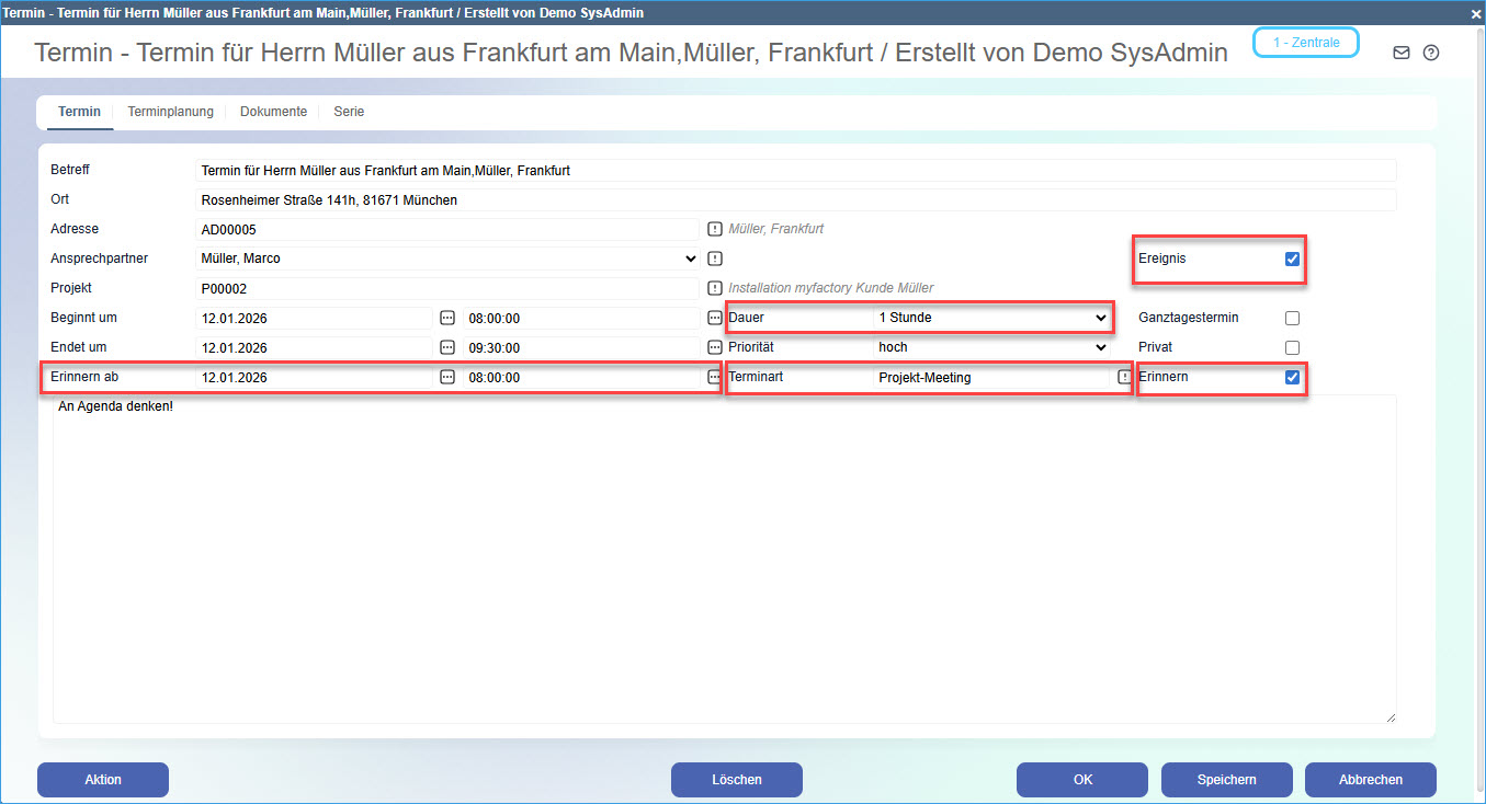 Neuen Termin anlegen 7