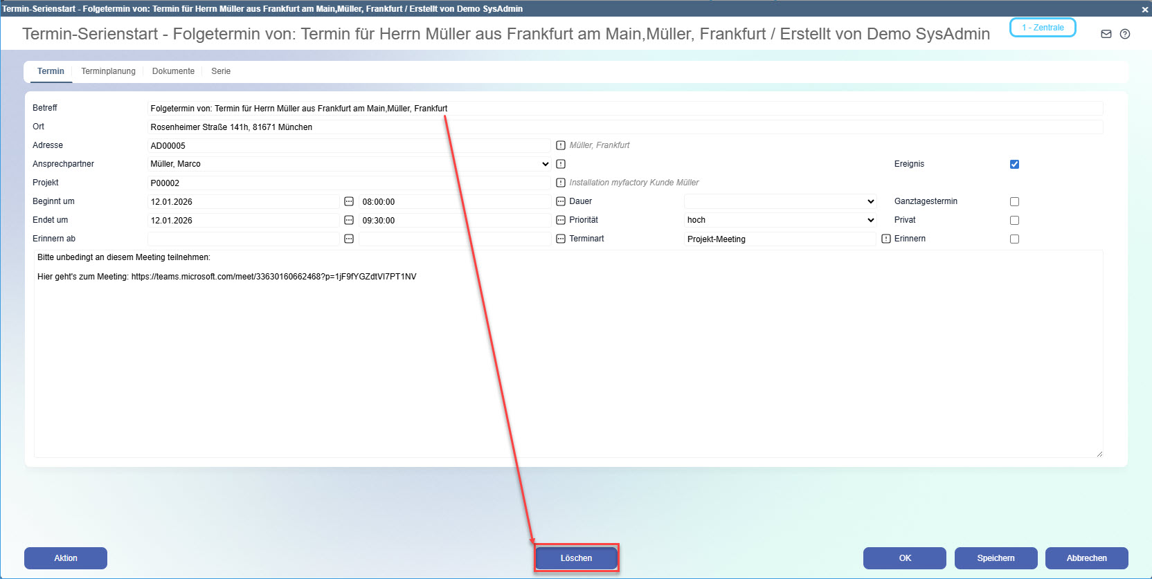 Neuen Termin anlegen 16