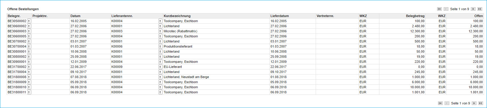 Offene Bestellungen 1