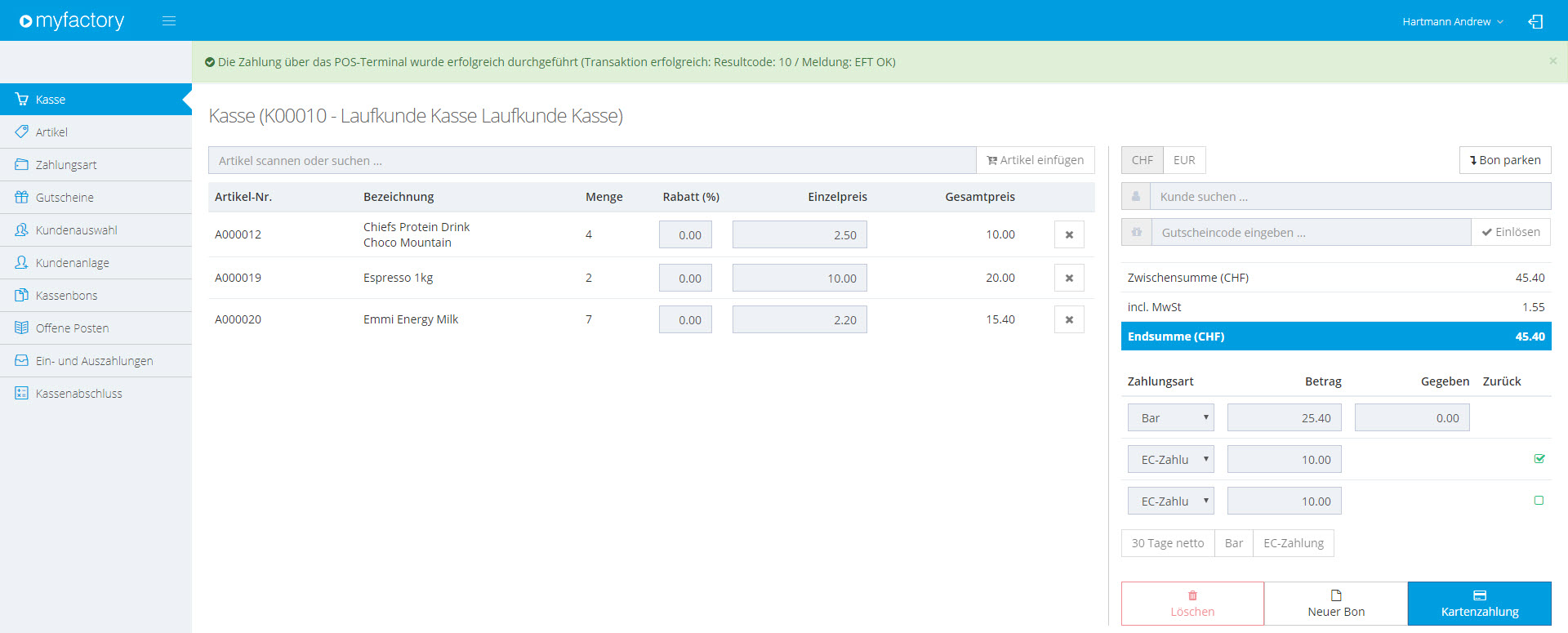 Myfactory.POS: Die Kasse nutzen 38