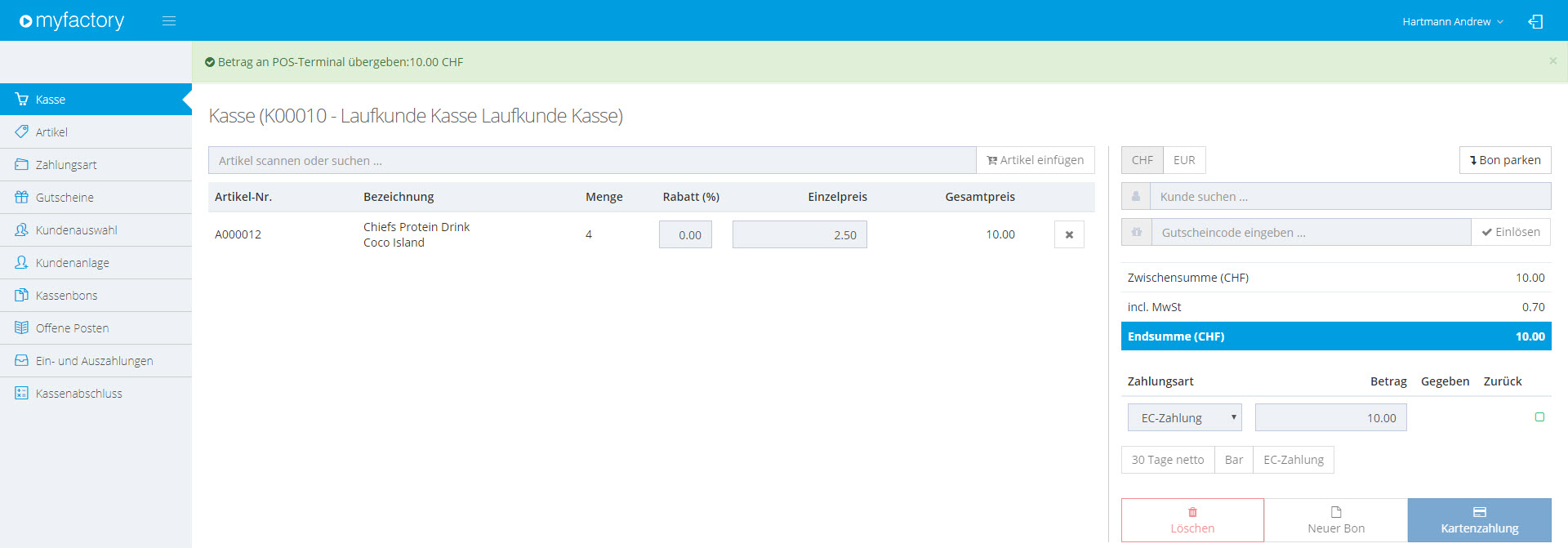 Myfactory.POS: Die Kasse nutzen 36