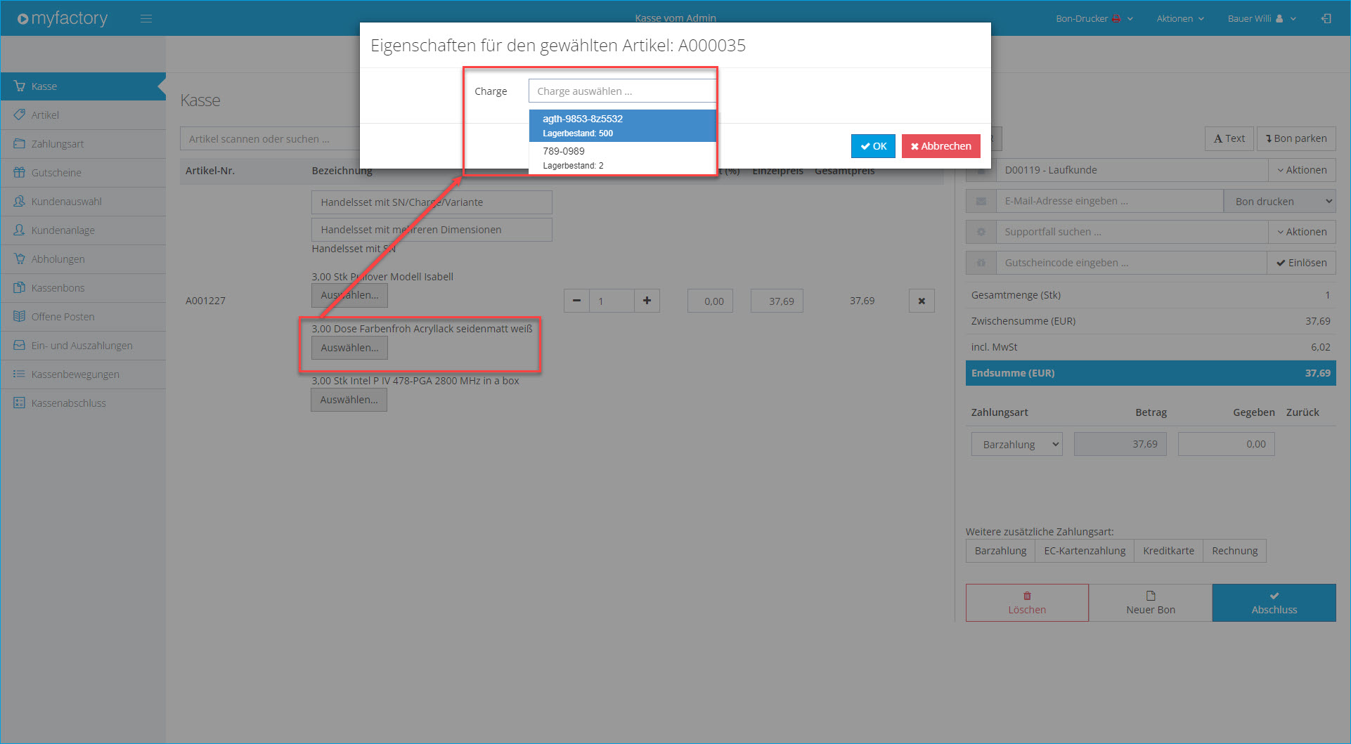 Myfactory.POS: Die Kasse nutzen 26