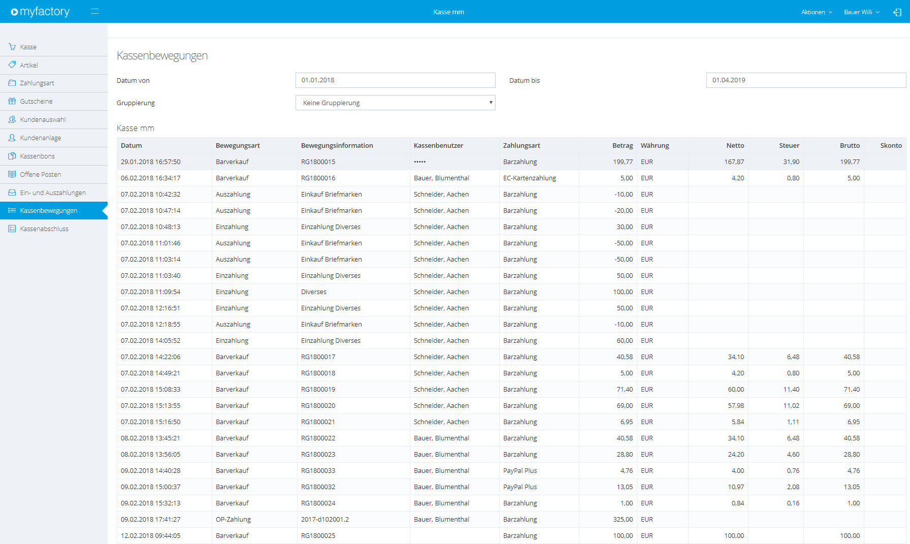 Myfactory.POS: Die Kasse nutzen 91